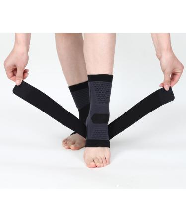 Adjustable Ankle Brace Compression Sleeve for Achilles Tendonitis & Plantar Fasciitis | Black XL - Buy Online on GoSupps.com