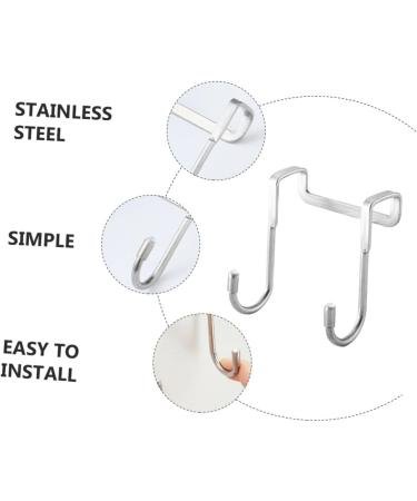 CIYODO 3pcs Clothes Hanging Cabinet Back of Door Hooks Purse Over Cupboard Stainless Steel Hanger 7.5X6.5CM Silver - Buy Online on GoSupps.com