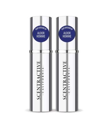 CA Perfume Impression of Aloor Homme For Men Eau de Parfum Spray Refillable Atomizer Bottle 0.17 Fl Oz/5ml-X2 CHAVELLE ALOOR HOMME IMPRESSION 0.34 Fl Oz (Pack of 1)