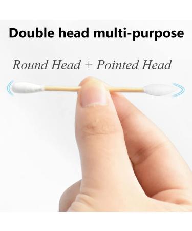 500 Count Biodegradable Cotton Swabs | Organic Wooden Sticks | Firm Qtips for Ears | Natural Cotton Buds | 3 inch | Small Box - Buy Online on GoSupps.com
