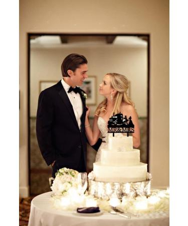 Heavy Truck Wedding Cake Topper Funny Mr And Mrs Cake Topper Bride and Groom with Heavy Truck Cake Topper for Wedding/Anniversary/Bridal Shower Party Decor(Black Acrylic) - Buy Online on GoSupps.com