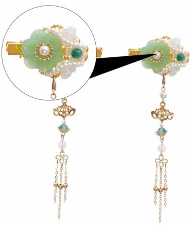 Angoily 2 Pairs Tassel Hair Clip Chinese Jade Tassel Chinese Jade Hairpincostume Hanfu Hairpin Japanese Womens Hair Clips Hair Barrettes Chinese Hairpin Accessories Kimono - Buy Online on GoSupps.com