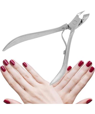 Silver Stainless Steel Nail Dead Skin Clipper with Beveled Mouth for Easy Cuticle and Hangnail Trimming Professional Manicure Pedicure Tool for Nail Art Salon and Home - Buy Online on GoSupps.com