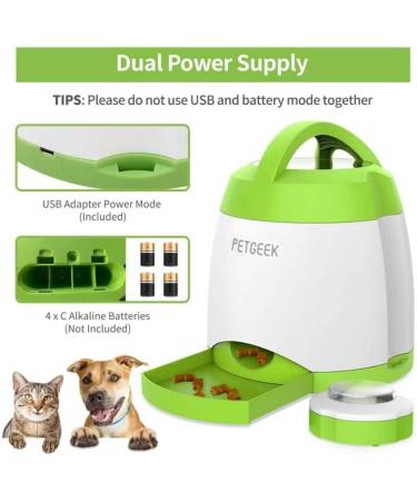 PetGeek Automatic Dog Treat Dispenser - Memory Training Toy - IQ Training Button Feeder - Remote Treat Dispenser - Green - Buy Online on GoSupps.com
