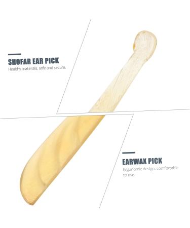 GLEAVI 2 Pcs Croissant Ear Pick and Earwax Remover Tool - Light Yellow Shofar Ear Pick - 11.4x1.1x0.2cm - Buy Online on GoSupps.com