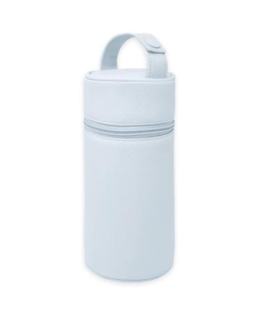 Duffi baby bottle holder synthetic leather baby thermal bag warm and cold isolated for bottles or thermos zip and handle simple cleaning blue circles 0832-12 - Buy Online on GoSupps.com