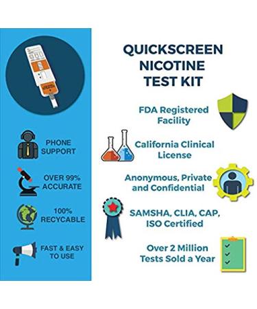 Quickscreen Nicotine Tobacco Urine Dip Test 10 Pack - Precision Results - Buy Online on GoSupps.com