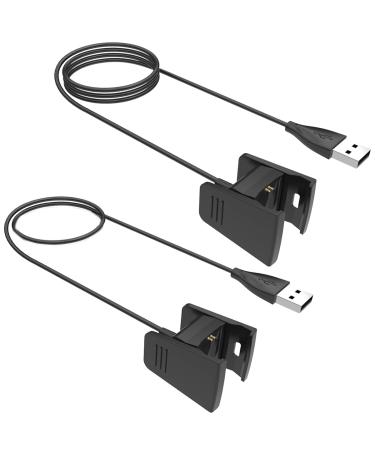 Kissmart Charger for Fitbit Charge 2, Replacement USB Charging Cable Cord for Fitbit Charge2 Smart Wristband (2-Pack, 1.8ft & 3.3ft)