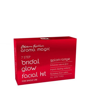 Aroma Magic Bridal Glow Facial Kit - Single Use | 7 Steps Skincare Set | Revitalize Dull & Tired Skin | Enhances Natural Glow | for All Skin Types