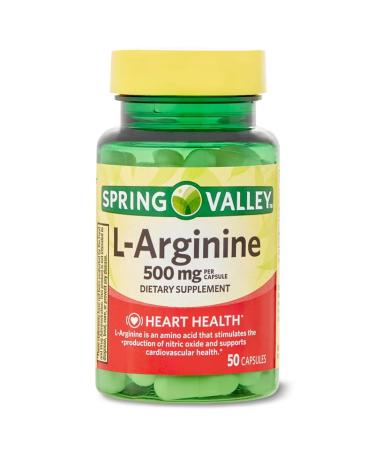 L-Arginine Amino Acid Supplements 500 mg 50 Count