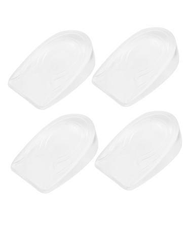 NOLITOY 2 Pairs Silicone Heightening Insole Elevator Insoles Shoes Gel Cushion Inner Height Insoles Foot Protection Pad Shoe Increasing Inserts Height Shoes Pad Heel Protector Transparent 8.6X5.5CM