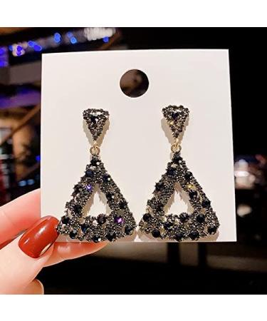 Earrings for Women Ladies Earrings Fashion Black Triangle Rhinestone Drop Earrings Ladies Retro Pendant Earrings Girls Wedding Birthday Jewelry Fashion Earrings Earrings for Women - Buy Online on GoSupps.com