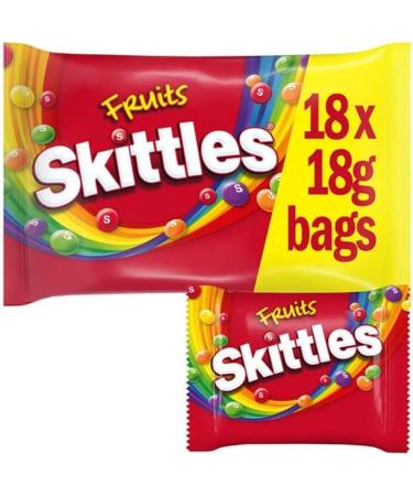 SKITTLES Fruits Sweets FUNSIZE - Fruit Flavor 18 x 18g Mini Bags pack (324g) | By Shanza Departmentels - Buy Online on GoSupps.com