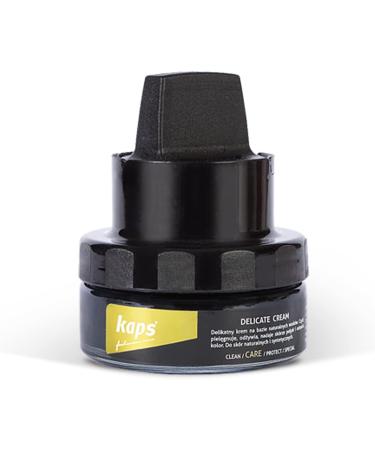Kaps Shoe Cream with Sponge Applicator Intensive Leather Care and Nourishing Delicate 70 colours 118 - Black - Buy Online on GoSupps.com