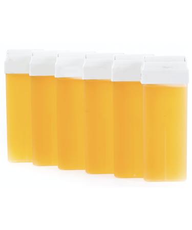 Kozmar Roll on Wax Cartridge - Hair Removal | Wax Cartridge | Wax Roll on | Depilatory Wax | Pack of 6 Refill x 100ml | Wax Cartridge Roller for Legs and Arms | For sensitive skin | Natural