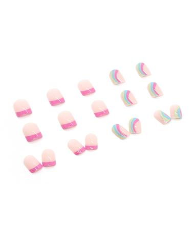 24PCS Green Square French False Acrylic Glossy Press on Nails for Women and Girls - Buy Online on GoSupps.com