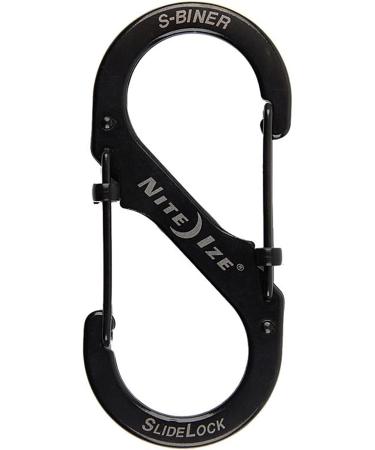 Nite Ize - LSB4-01-R3 LSB4-11-R3 S-Biner Slide Lock Carabiner, Black, #4