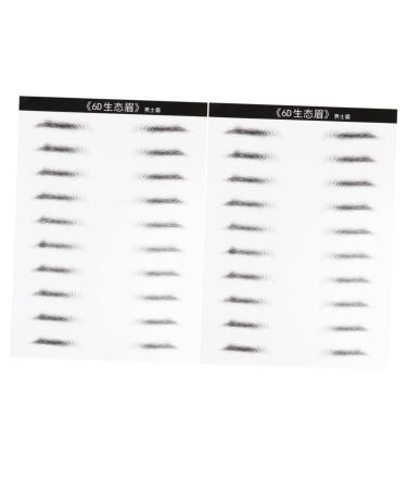 MAGICLULU 2 Pairs Eyebrow Makeup Tools Stick-on Brows Eyebrow Sticker Shape Fake Eyebrow Sticker Hair 6d Patch 21x15cm Black
