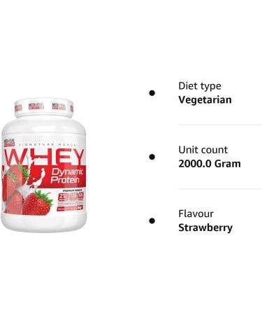 Medi-Evil Nutrition Whey Dynamic Protein Strawberry Delight Flavour 2kg 66 Servings Whey Protein Powder for Muscle Growth Vegetarian Strawberry 66 Servings (Pack of 1) - Buy Online on GoSupps.com