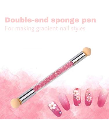 Nail Art Tools Set - Double Head Ombre Sponge Stick & Brush Applicator with 4 Replacement Heads for Perfect Pigment Application - Buy Online on GoSupps.com