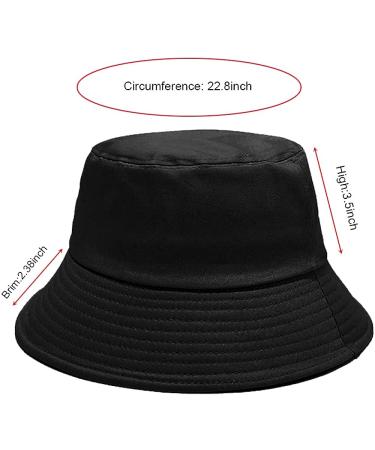 PFFY Cotton Summer Bucket Hat - Black | Unisex Sun Beach Fishing Cap - Buy Online on GoSupps.com