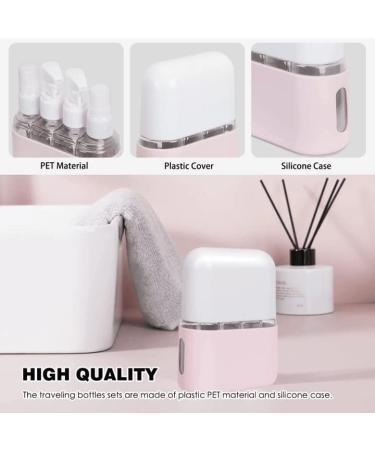 Mini Shampoo Dispenser Set | Portable Travel Bottles for Toiletries | 3 in 1 Pink Travel Containers with Labels - Buy Online on GoSupps.com
