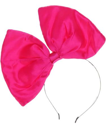 Minkissy Huge Bow Headband Candy Colored Hair Hoop Party Props Lovely Large Bowknot Hairband Party Props for Woman Girl(Rosy) - Buy Online on GoSupps.com