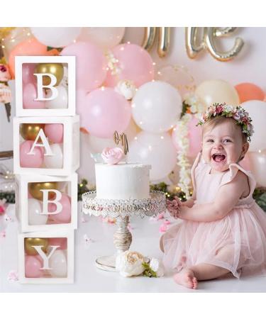 Premium Baby Shower Decorations Kit | Transparent Balloon Boxes with BABY Letters | Gender Reveal & 1st Birthday Party Decor - Buy Online on GoSupps.com