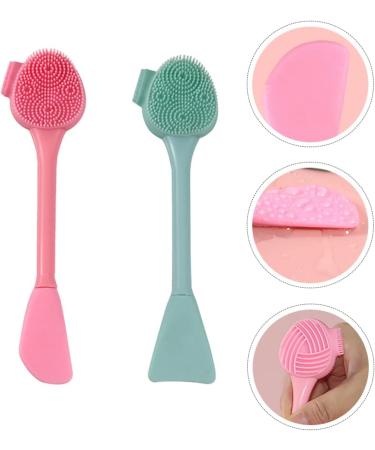 FRCOLOR 2pcs Silicone Cleansing Brush Set - Deep Exfoliating Facemask Spatulas for Face & Lips - Makeup Scraper & Cosmetic Brush for Perfect Skin Care - Buy Online on GoSupps.com
