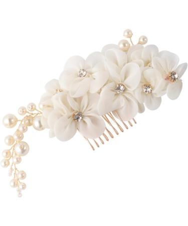 minkissy Rhinestone Pearl Hair Comb bridal hair accessory Wedding Headpiece Bridal Hair Comb Bridal Vintage bride headpieces for wedding flower hairpin toothed white Mother Wedding - Buy Online on GoSupps.com