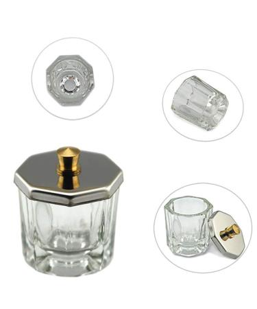 5 Pieces Nail Art Glass Crystal Cup Set with Lid - Ideal for Nail Studios Schools & Manicures | Nail Powder Shell & Dappen Dish - Buy Online on GoSupps.com