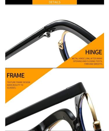 PARWANA Blue Light Blocking Round Reading Glasses | Oversized Computer Readers +200 C5 | Anti-Glare Eyewear for Eye Protection - Buy Online on GoSupps.com