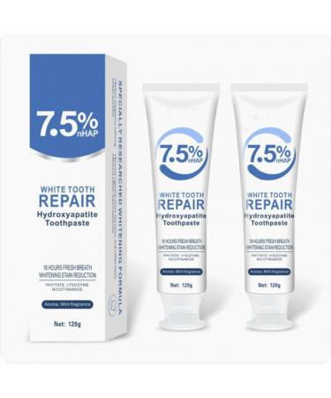 HydroxyapatiteToothpastes 7.5% hydroxyapatite Toothpaste for Enamel Protection and Tooth Strengthening Gentle Mint Fresh Breath Daily Use for Oral Health(2pcs) 2pcs 0 Fl Oz (Pack of 3947)