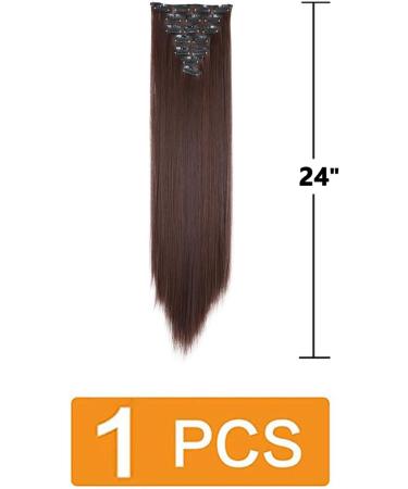 prinfantasy Halo Hair Extension Long Straight Clip in Synthetic Hairpiece Brown Hair Pieces for Women MW147 GBMW147 24 inch - Buy Online on GoSupps.com