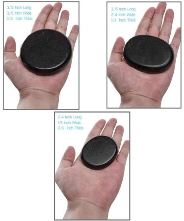Bacaby 8Pcs Large Basalt Hot Stones Set for Professional or Home Spa - Relaxing, Healing, Pain Relief - Buy Online on GoSupps.com