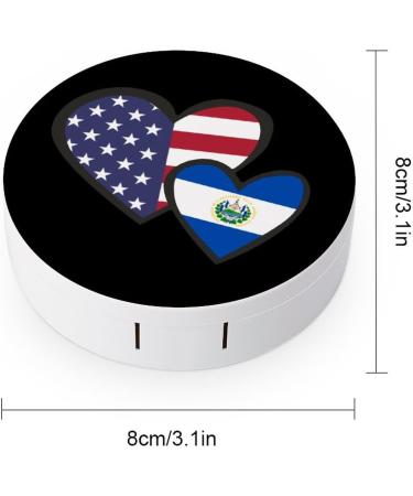Interlocking Hearts El Salvador Flag Contact Lens Case - Portable & Travel-Friendly with Mirror - Buy Online on GoSupps.com