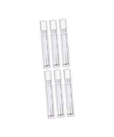 MOTHNUR 6 Pieces Clear Lip Gloss Boxwood Empty Refillable Lipstick Boxwood with Rubber Stoppers