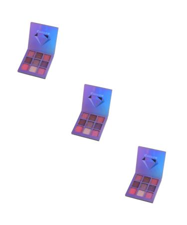 FRCOLOR 3pcs 9 Eyeshadow Makeup Palette Eye Shadow Diamond Shimmer 1 count (Pack of 1) Purplex3pcs