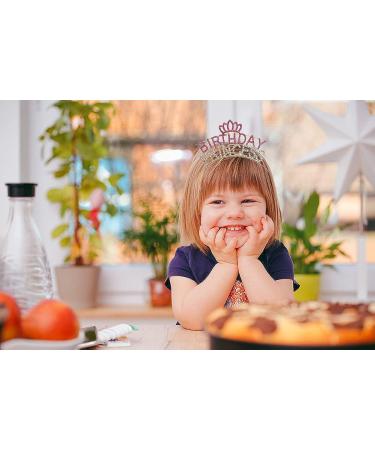 DAMI Happy Birthday Crown Headband - Gold Rhinestone Princess Tiara for Girls and Women - Buy Online on GoSupps.com