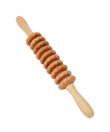 Holz therapy roller professional just a role for lymphatic drainage 10 rolls massage roller made of wood 16.1-inch roller-roller-trigger-point massage tab for fascia cellulite muscles and belly (2#)