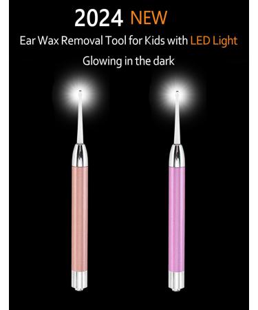 Buy Ear Wax Removal Tool with LED Light - Updated Safe Ear Cleaning Kit Non-Slip Design BPA Free - Two Pink - Buy Online on GoSupps.com