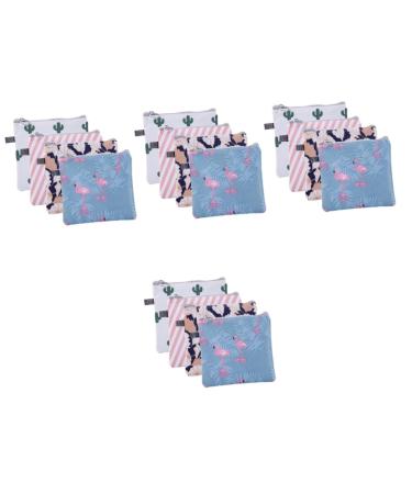 Healifty Portable Period Bags 16 Pcs Napkin Storage Bag Fuzzy Purse Travel Hygiene Bag Toiletry Organizer Towel Zipper Bag Menstrual Napkin Bag Napkin Purse Coin Tampon Bag