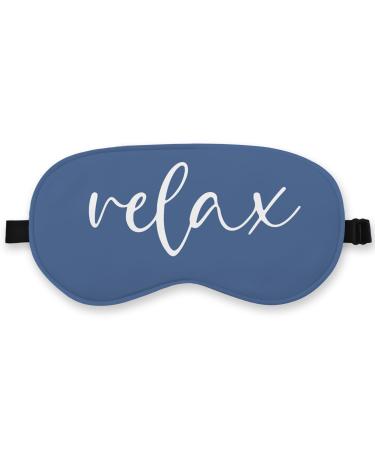 Blue Relax Silk Eye Mask for Sleeping Sleeping Eye Mask for Women Blindfold Adjustable Strap Night Sleep Mask for Women Men Girls Airplane Travel Nap Blue Relax Sleeping Mask Eye Cover