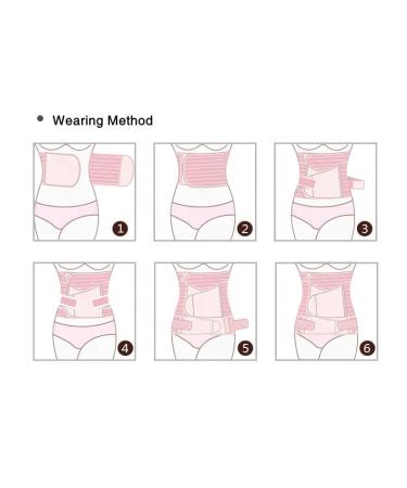 BIONICORE 3-in-1 Postpartum Belly Band Wrap - Abdominal Binder Support Belt for Pregnancy Recovery - C Section Body Shaper in Pink (Size L) - Buy Online on GoSupps.com