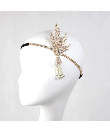 JUSTUSNX Gatsby Crystal Headband 1920s Flapper Headband pearl Rhinestone Headband Party Supplies for Women and Girls (A) - Buy Online on GoSupps.com