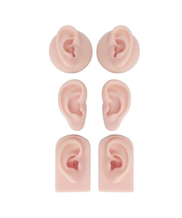 Human Ear Model with 3 Pairs Earring Elastic Bands for Piercing Practice - Light Skin Color - Buy Online on GoSupps.com