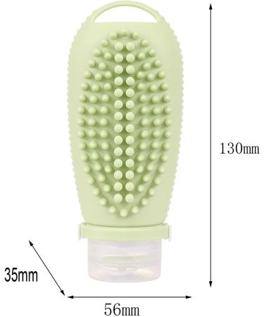 Oshhni 2 in 1 Hair Shampoo Brush & Travel Bottle - 100ml Cleaning Brush - Creative Green Gifts for Hair Care - Buy Online on GoSupps.com
