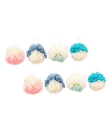 Housoutil 8pcs Color Matching Bath Ball Beauty Sponge Shower Poufs Bath Loofah Sponge Shower Sponge Bubble Making Net Foam Bath Sponge Exfoliating Bath Sponge Puff Mesh Pe Scrubber