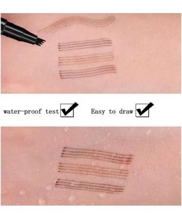 4 Tip Microblade Eyebrow Pen Waterproof Eyebrow Makeup Pen Long Lasting and Smudge Proof Easily and Quickly Draw Natural Eyebrows 4 Colors Dark Brown - Buy Online on GoSupps.com