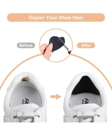 Flintronic 8 Pairs Microfiber Heel Repair Patch | Self Adhesive | Shoe Hole Prevention | Large & Small Sizes | Black White Brown Yellow - Buy Online on GoSupps.com